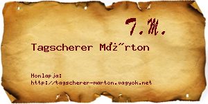 Tagscherer Márton névjegykártya