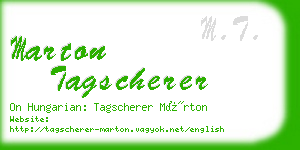 marton tagscherer business card